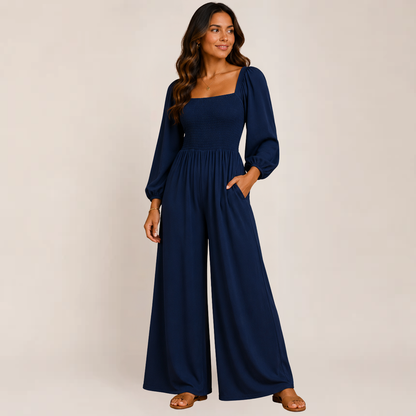Kisha Black Jumpsuit | Wide Leg, Relaxed Fit for Women