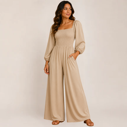 Kisha Black Jumpsuit | Wide Leg, Relaxed Fit for Women