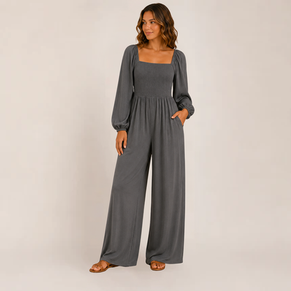 Kisha Black Jumpsuit | Wide Leg, Relaxed Fit for Women