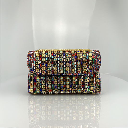 Lavera Shoulder Bag | Colored Diamond Quilting, Chain Strap 0