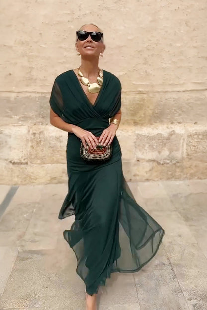 Livia Maxi Dress | Elegant V-Neck, Fluid Fabric, Plus Size Available 1