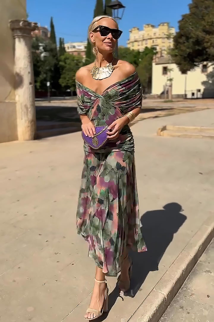 Livia Maxi Dress | Elegant V-Neck, Fluid Fabric, Plus Size Available 3
