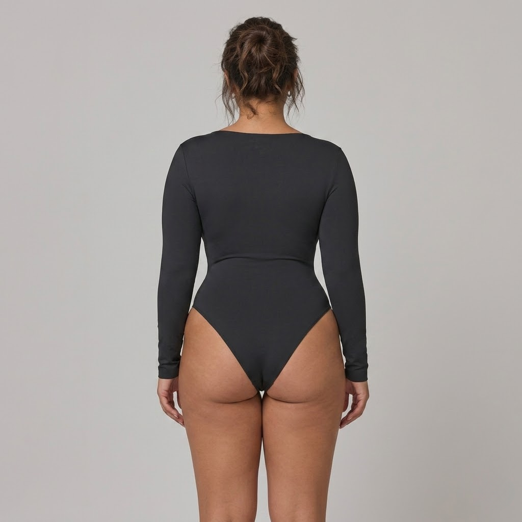 Long Sleeve Gathered Bodysuit | Women's Fashion Top