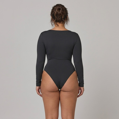Long Sleeve Gathered Bodysuit | Women's Fashion Top