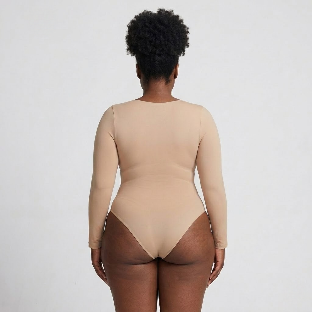 Long Sleeve Gathered Bodysuit | Women's Fashion Top