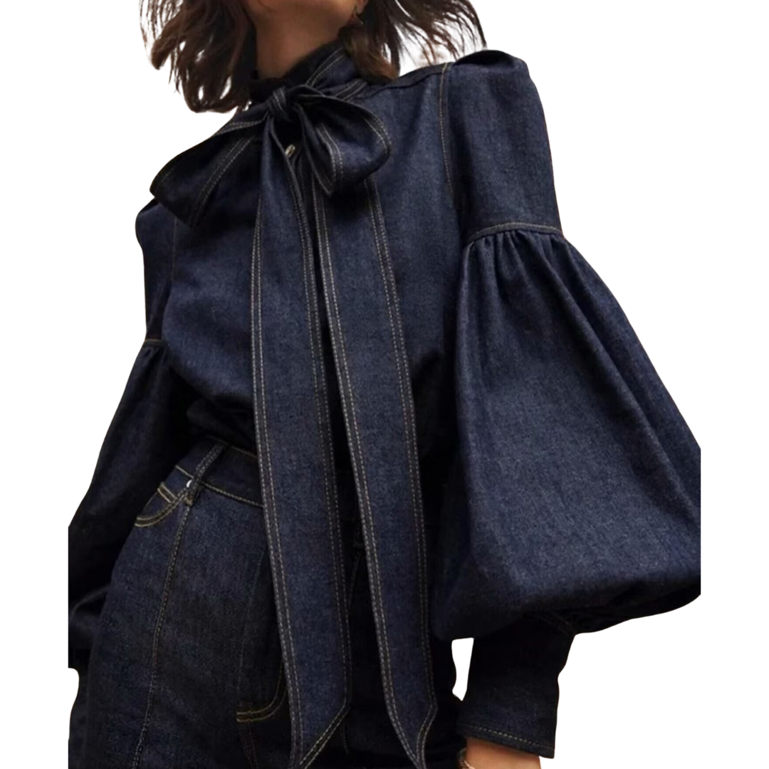 Luna Blouse | Tie-Neck, Long Sleeve 0
