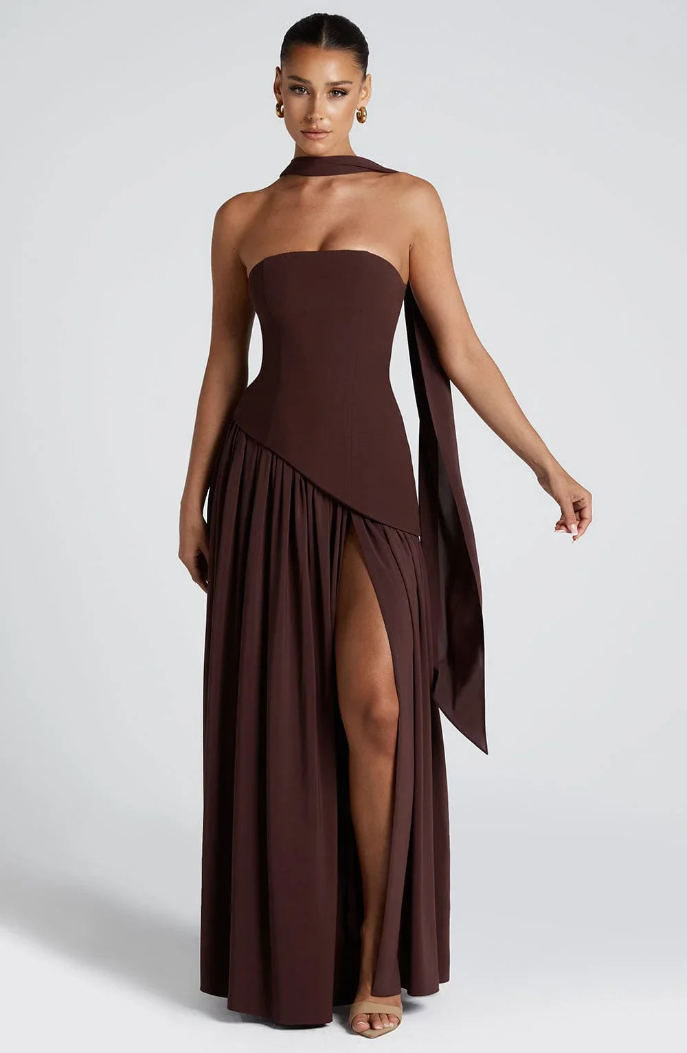 Luna Corset Dress | Strapless, High Slit, Formal Wear 0