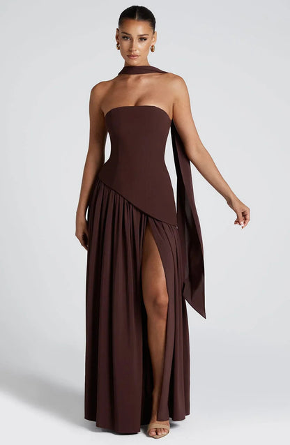 Luna Corset Dress | Strapless, High Slit, Formal Wear 0