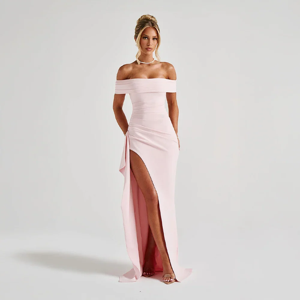 Luna Maxi Dress | Off-Shoulder, Chic Slit for Women 0