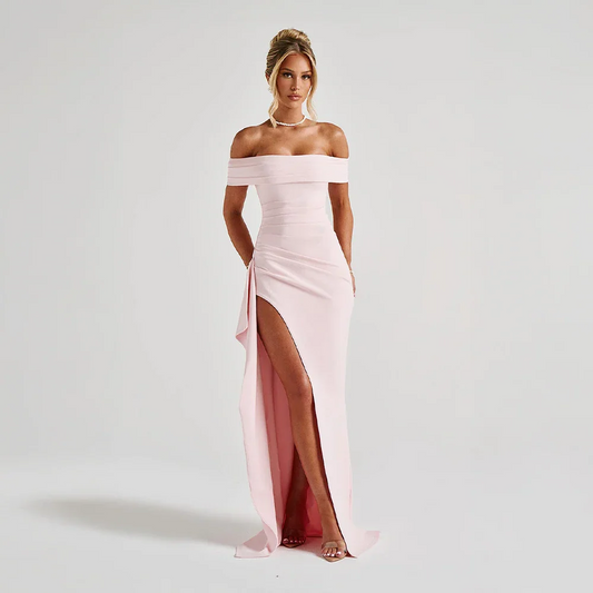 Luna Maxi Dress | Off-Shoulder, Chic Slit for Women 0