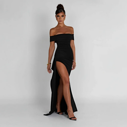 Luna Maxi Dress | Off-Shoulder, Chic Slit for Women 10