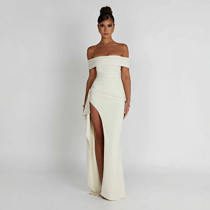 Luna Maxi Dress | Off-Shoulder, Chic Slit for Women 9