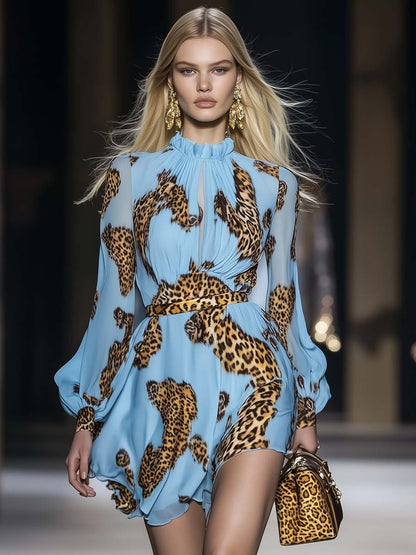 Luna Mini Dress | Chiffon, Leopard Print, Plus Size Available 2