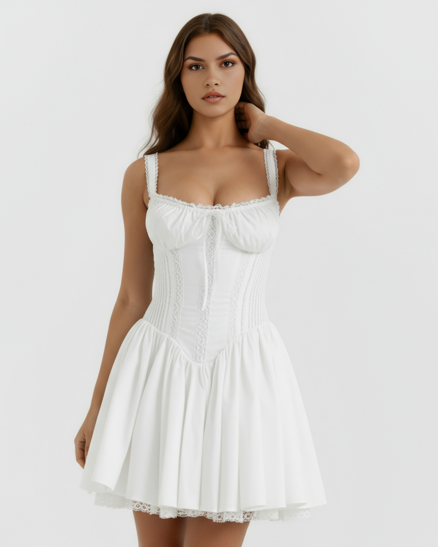 Luna Women's Dress | Sweetheart Neckline, Lace-Up Back 1