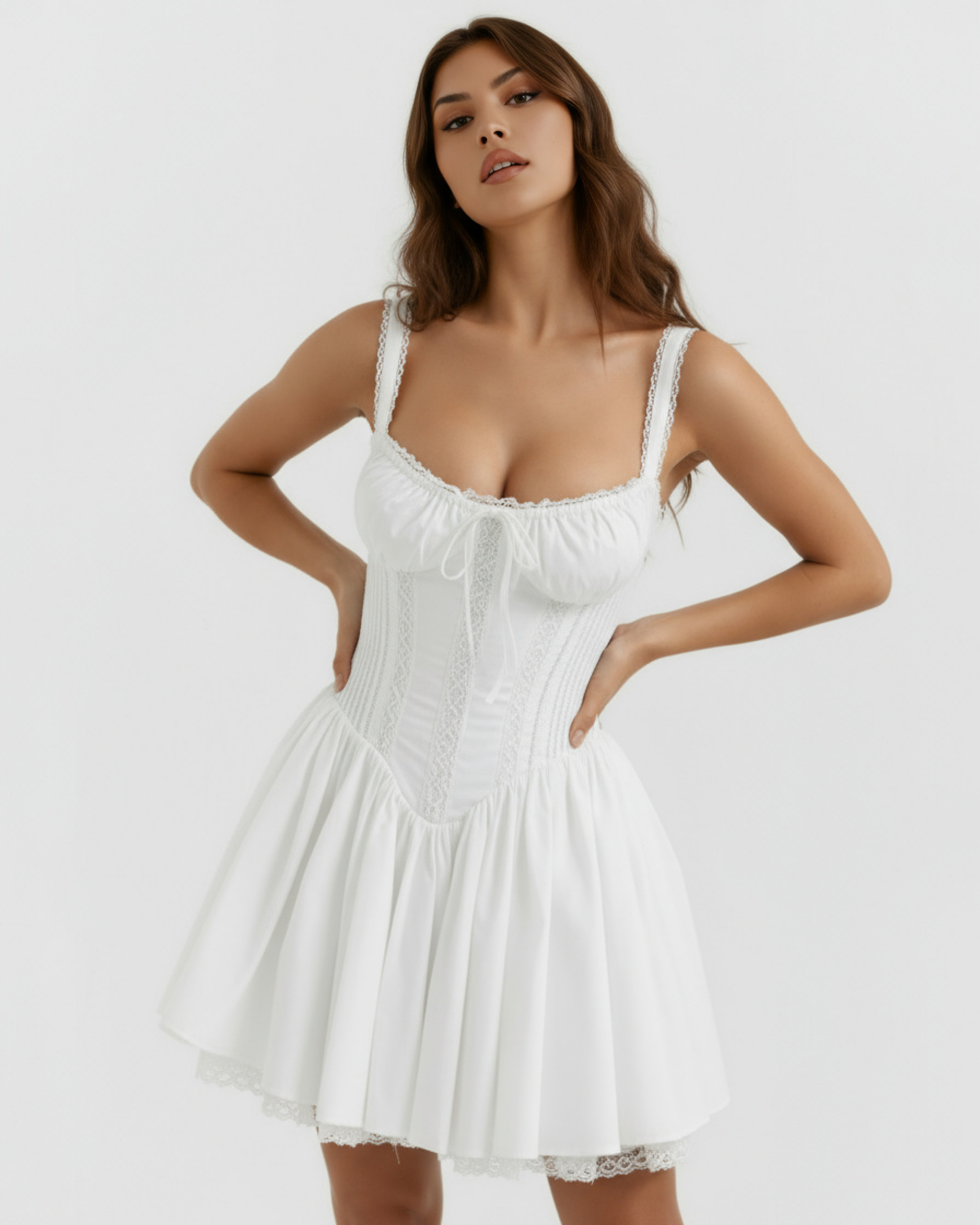 Luna Women's Dress | Sweetheart Neckline, Lace-Up Back 6