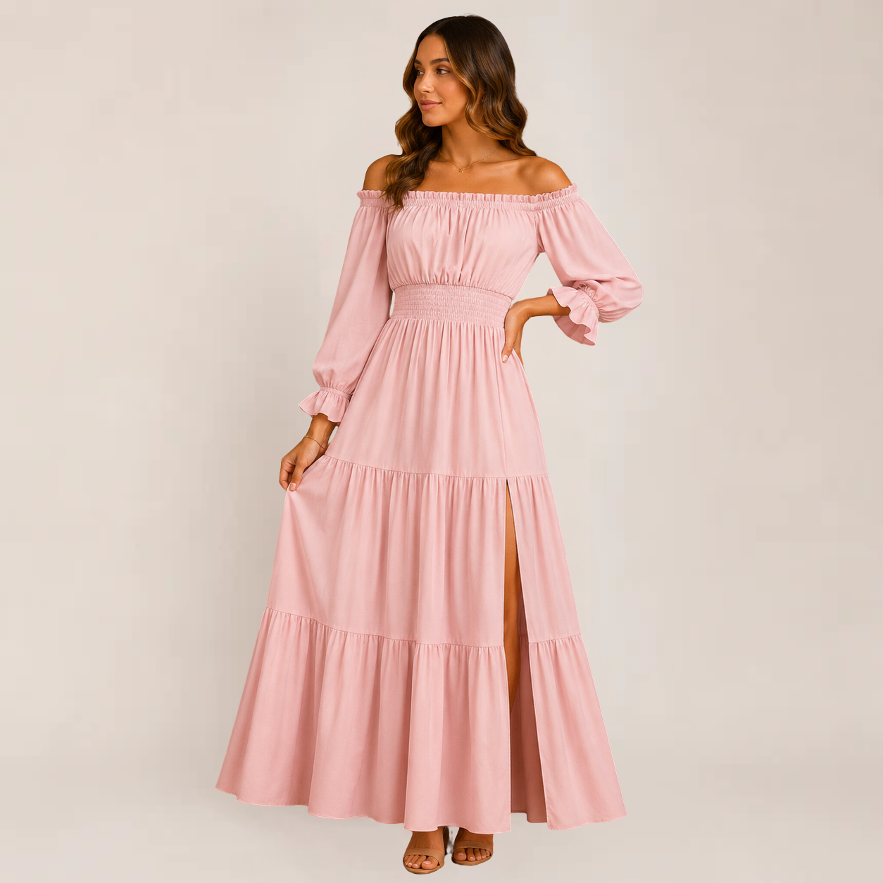 Luxe Lexie Dress | Off-Shoulder Tiered Maxi Summer Dress for Wedding Guests