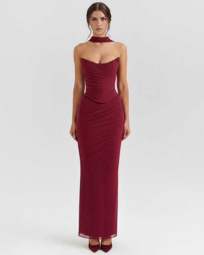 Malu Maxi Dress Set | Soft Stretch Mesh, Elegant Corset and Skirt 0