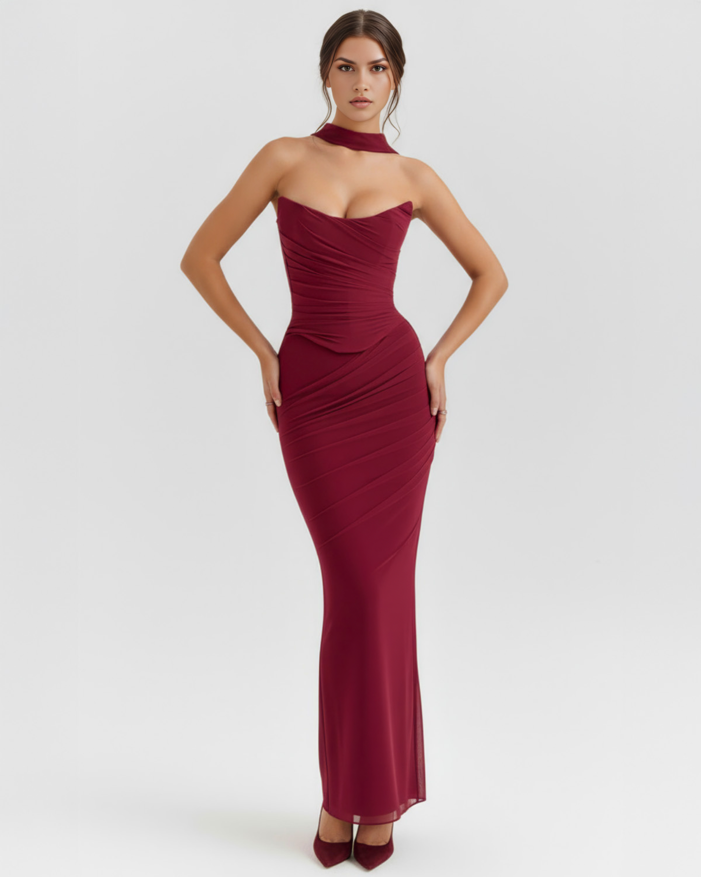 Malu Maxi Dress Set | Soft Stretch Mesh, Elegant Corset and Skirt 2