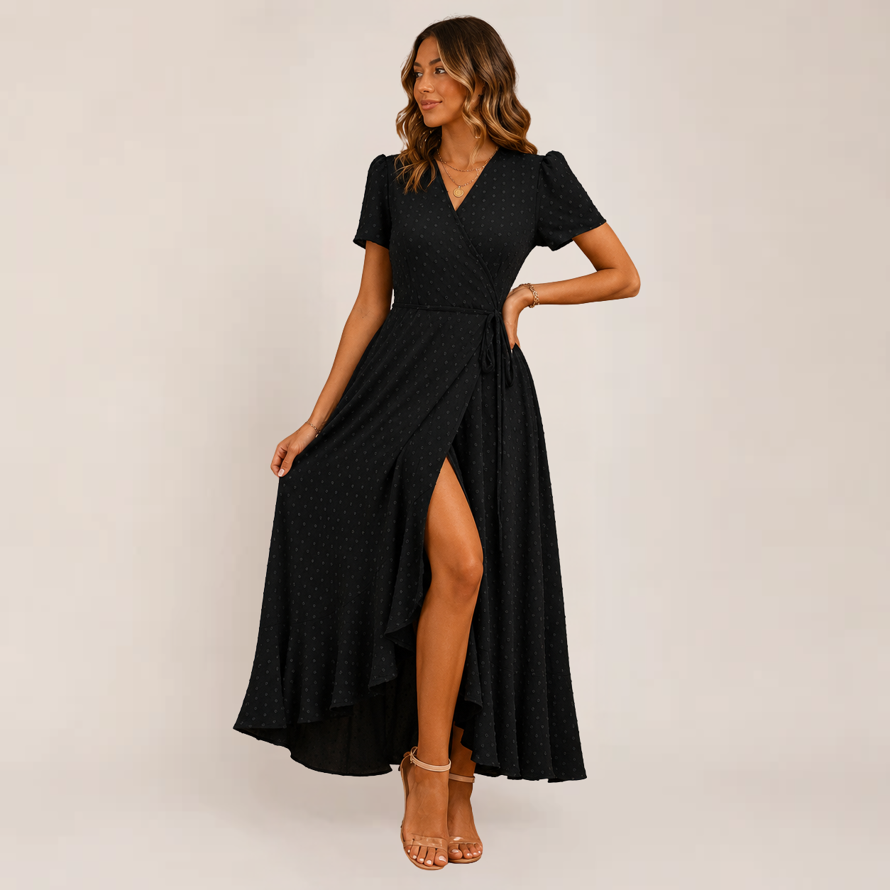 Mara Floral Maxi Dress | Wrap Style, Ruffle Hem for Women