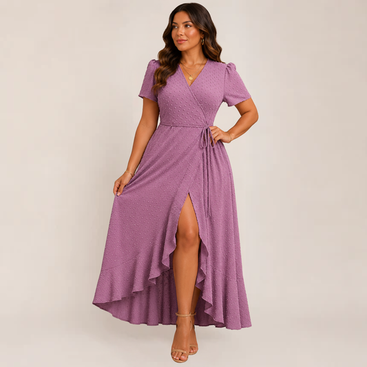 Mara Floral Maxi Dress | Wrap Style, Ruffle Hem for Women