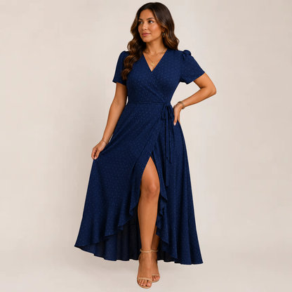 Mara Floral Maxi Dress | Wrap Style, Ruffle Hem for Women