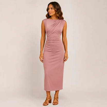 Melo Bodycon Dress | Elegant Black Cocktail Dress with Back Slit