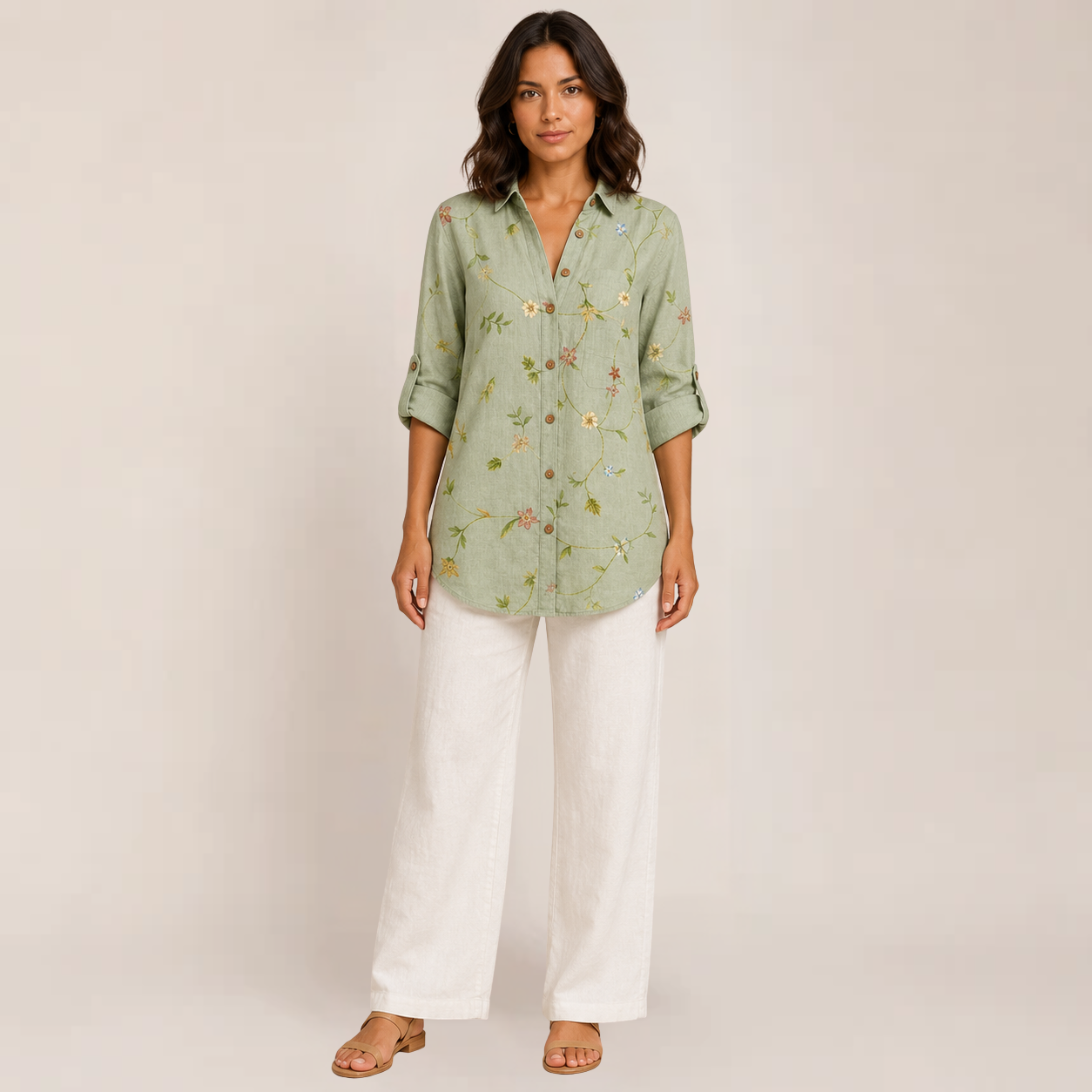 Melo Women's Blouse | Floral Longline, Relaxed Fit, Plus Size Available