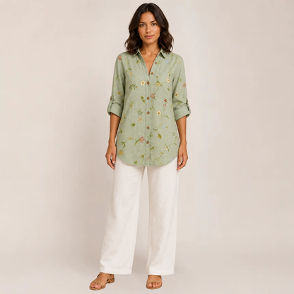 Melo Women's Blouse | Floral Longline, Relaxed Fit, Plus Size Available