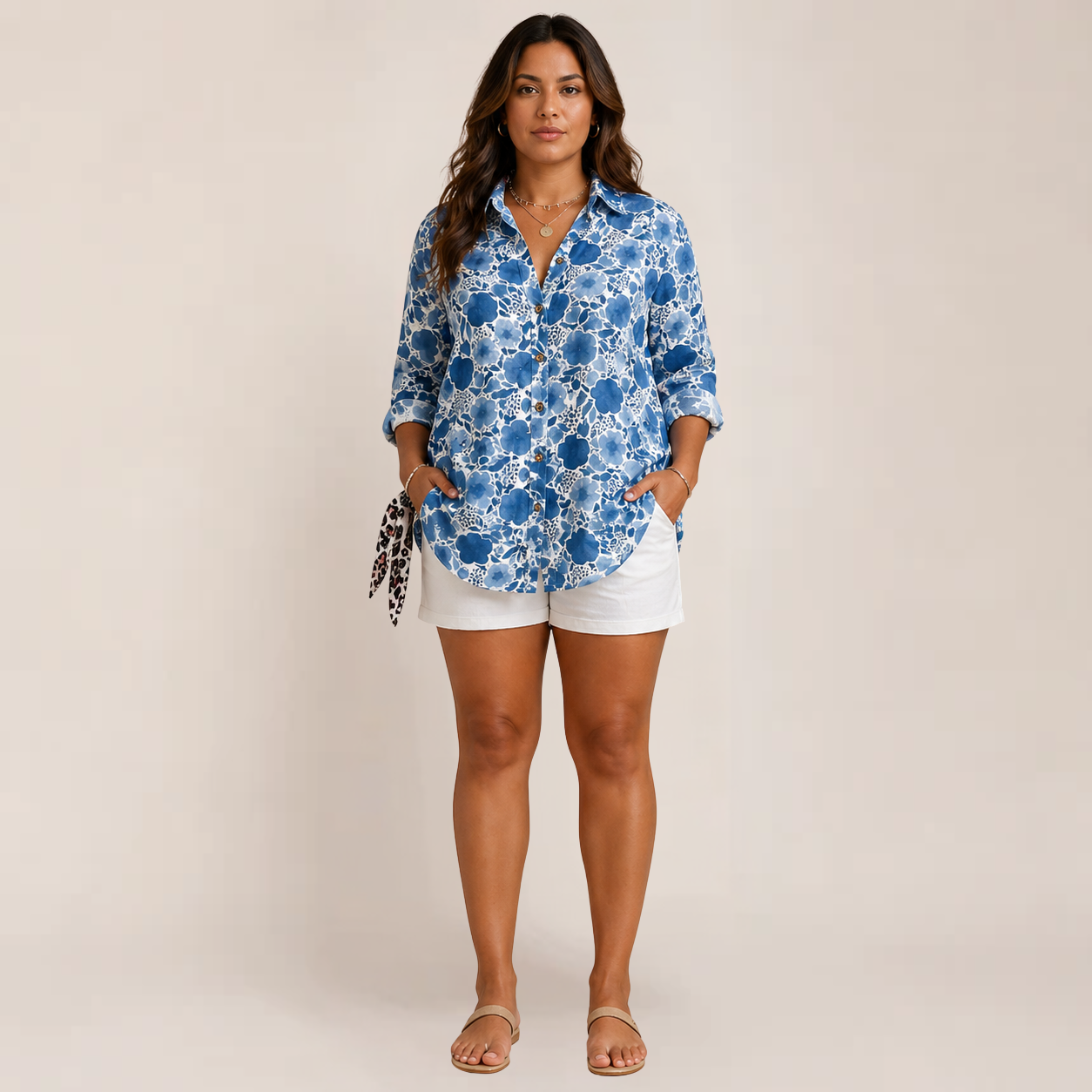 Melo Women's Blouse | Floral Longline, Relaxed Fit, Plus Size Available