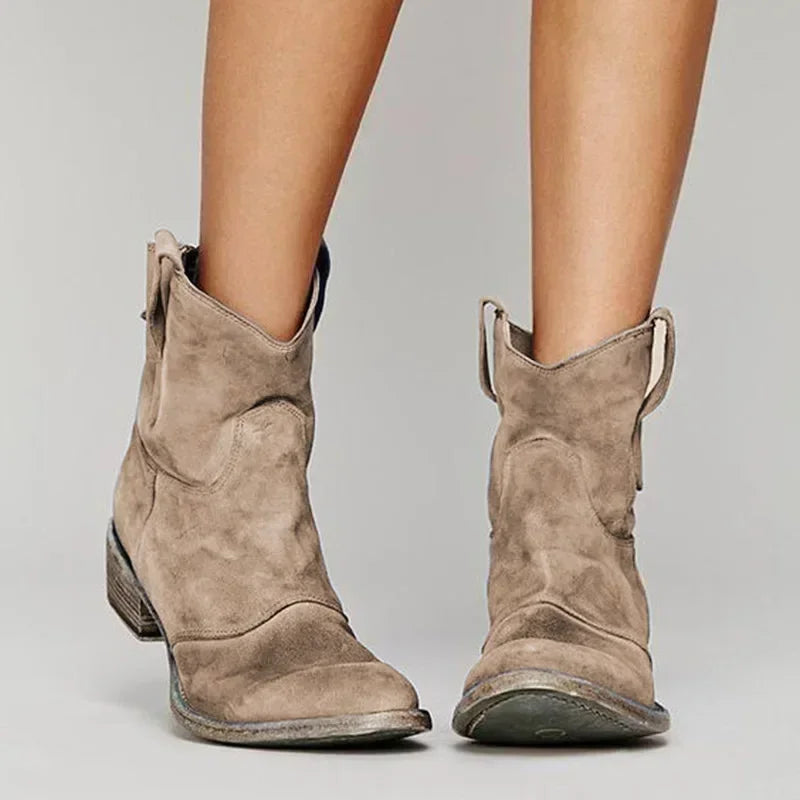 Mira Cowboy Ankle Boots | Leather Blend, Western-Inspired 0