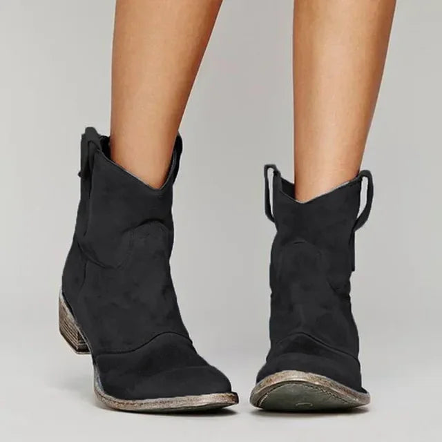 Mira Cowboy Ankle Boots | Leather Blend, Western-Inspired 1