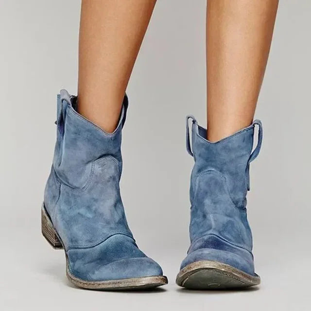 Mira Cowboy Ankle Boots | Leather Blend, Western-Inspired 2