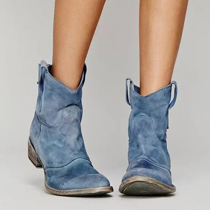 Mira Cowboy Ankle Boots | Leather Blend, Western-Inspired 2