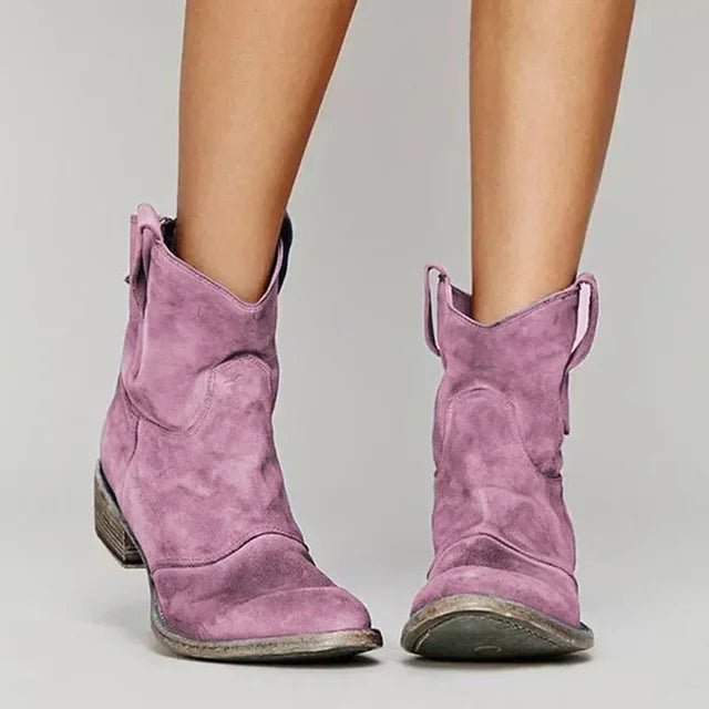 Mira Cowboy Ankle Boots | Leather Blend, Western-Inspired 4