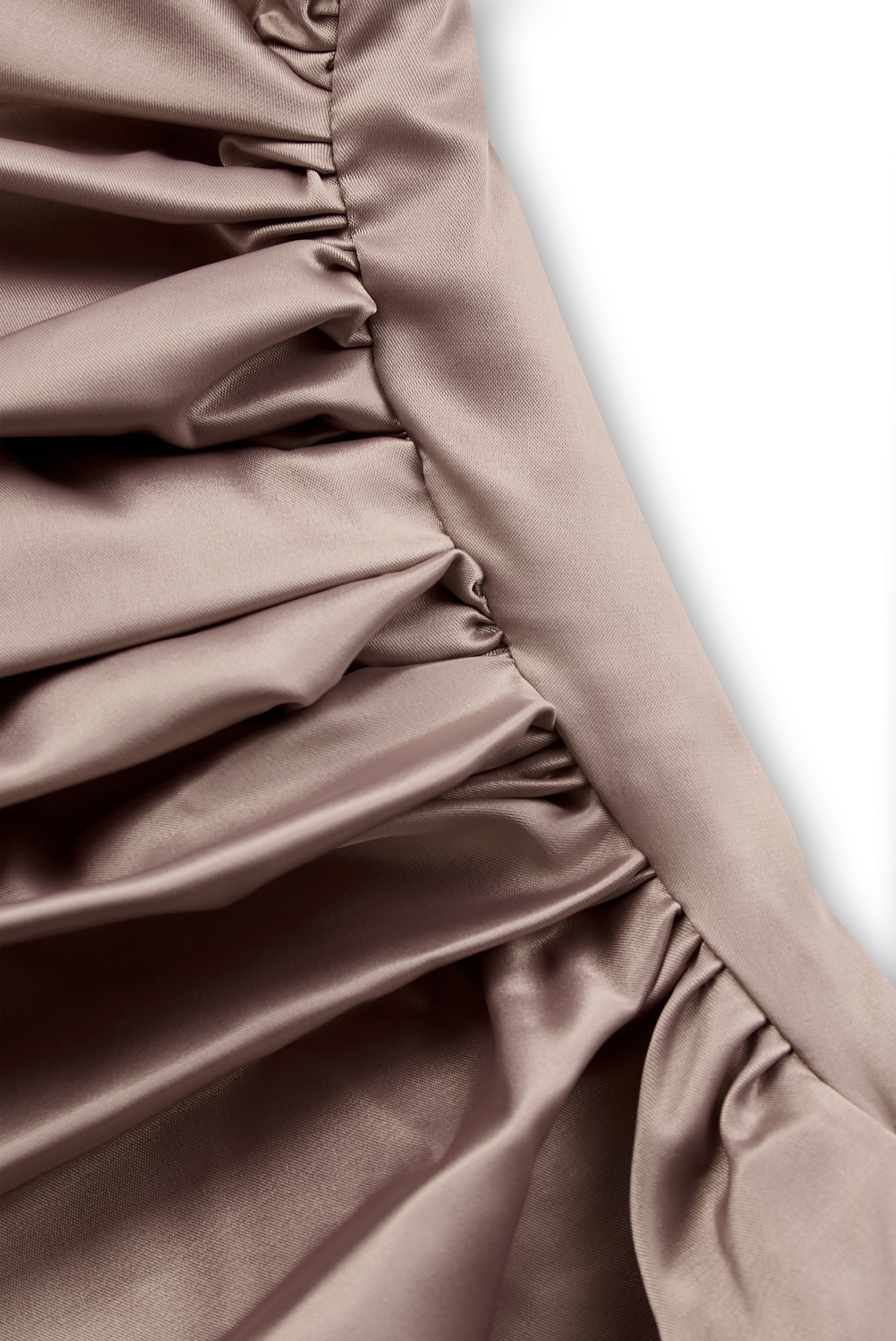 Mira Evening Gown | Champagne Satin, One-Shoulder Design 3