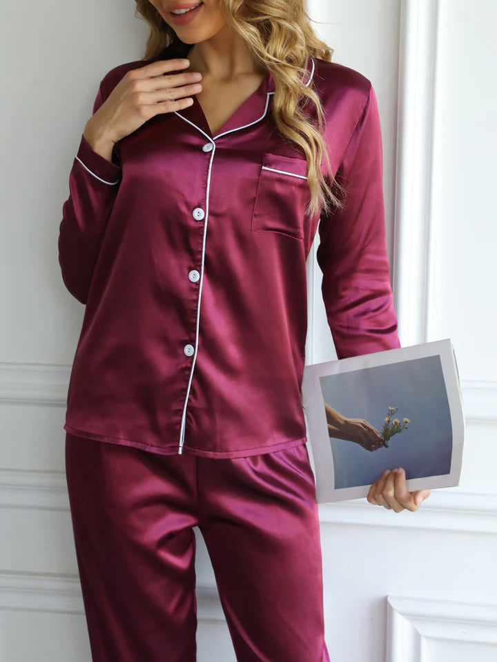 Mira Pajama Set | Elegant Satin Lounge Wear 1