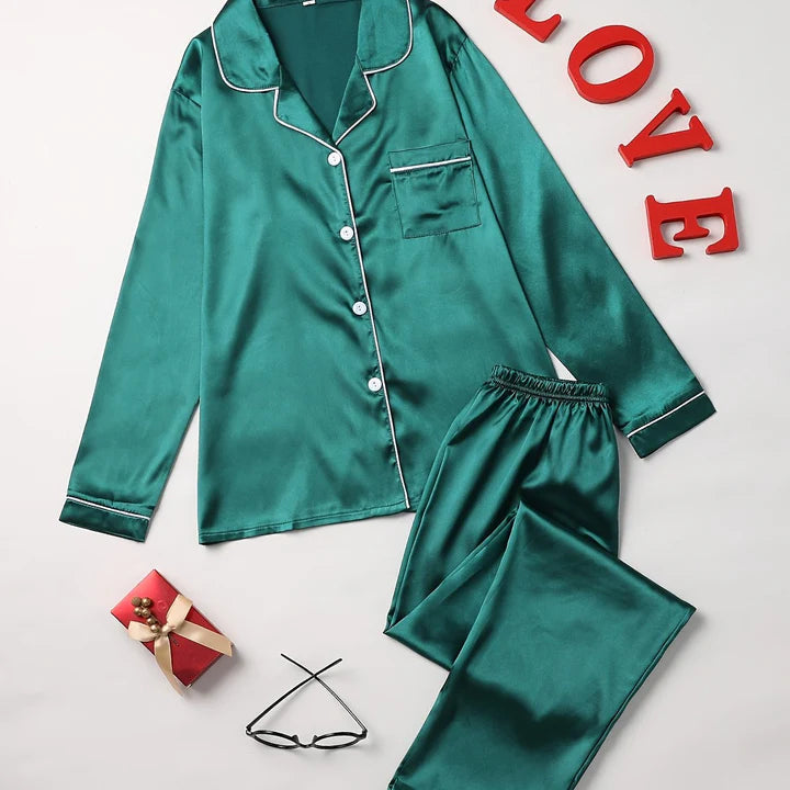 Mira Pajama Set | Elegant Satin Lounge Wear 9