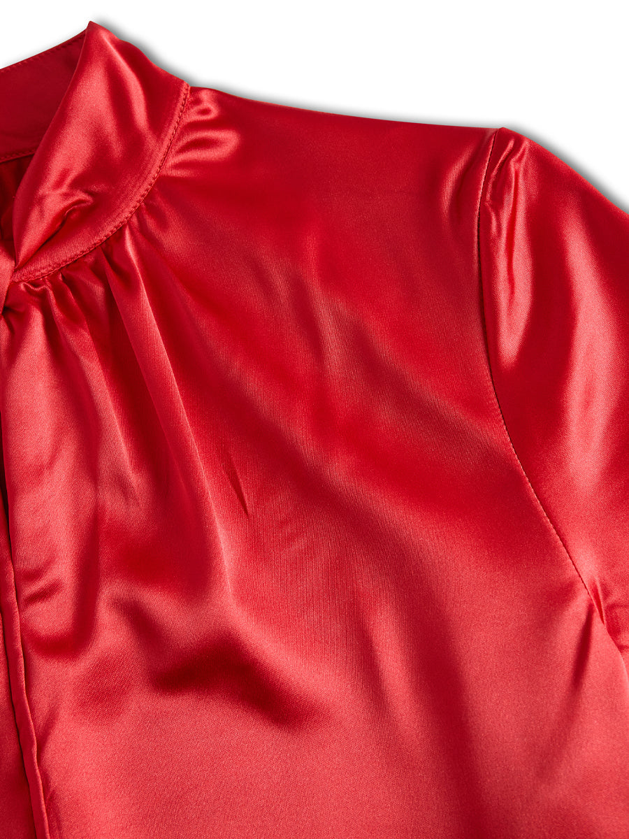 Mira Silk Blouse | Elegant Keyhole Neckline, Loose Fit for Women 8