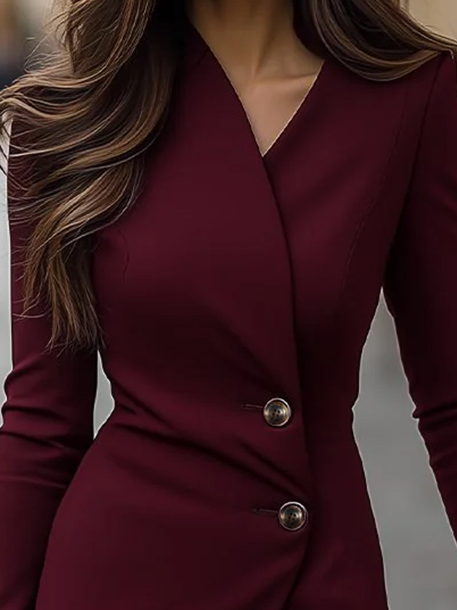 Mira White Midi Dress | Wrap-Style, Cotton Blend, Long Sleeve 2