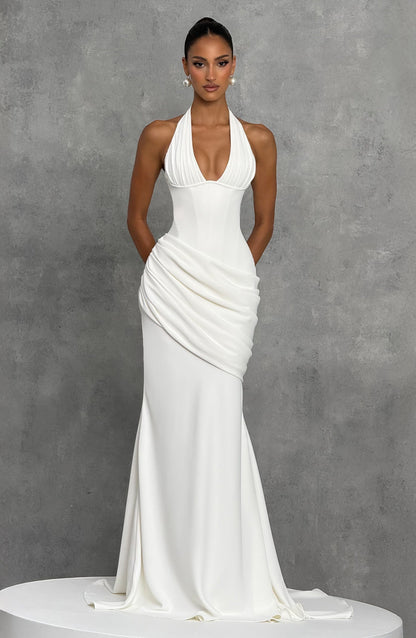 Nora Bridal Gown | Ivory Draped Crepe, Mermaid Silhouette 6