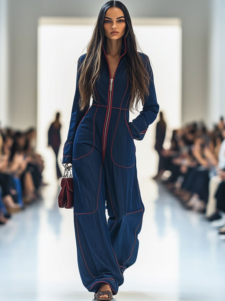 Oryos Jumpsuit | Premium Denim, Wide Leg 2