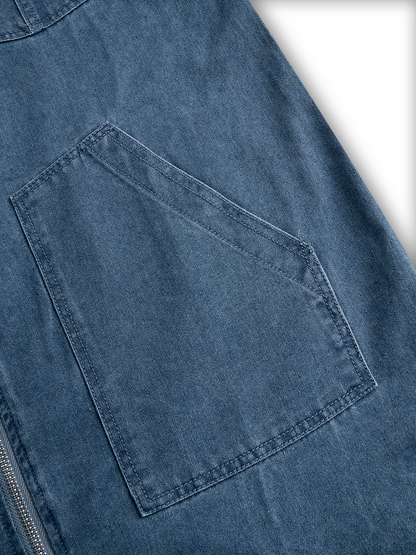 Oryza Denim Jumpsuit | Hooded, Vintage Design 5