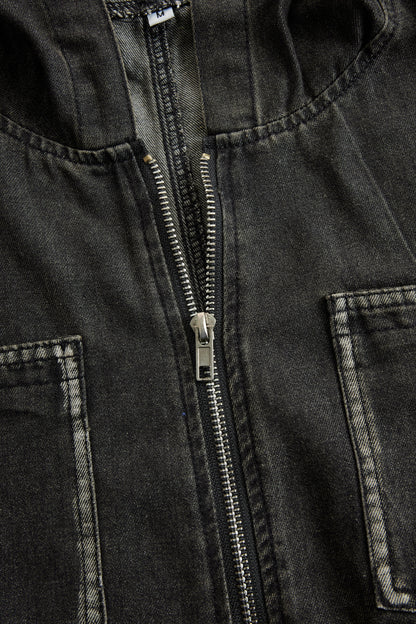 Oryza Denim Jumpsuit | Hooded, Vintage Design 6
