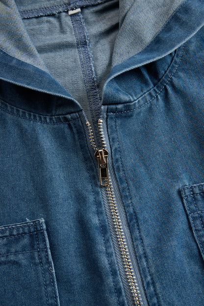Oryza Denim Jumpsuit | Hooded, Vintage Design 7