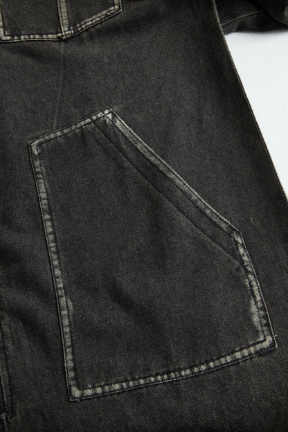 Oryza Denim Jumpsuit | Hooded, Vintage Design 8