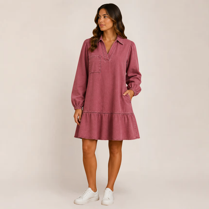 Ravine Babydoll Dress | Relaxed V-Neck Denim, Flattering Summer Style