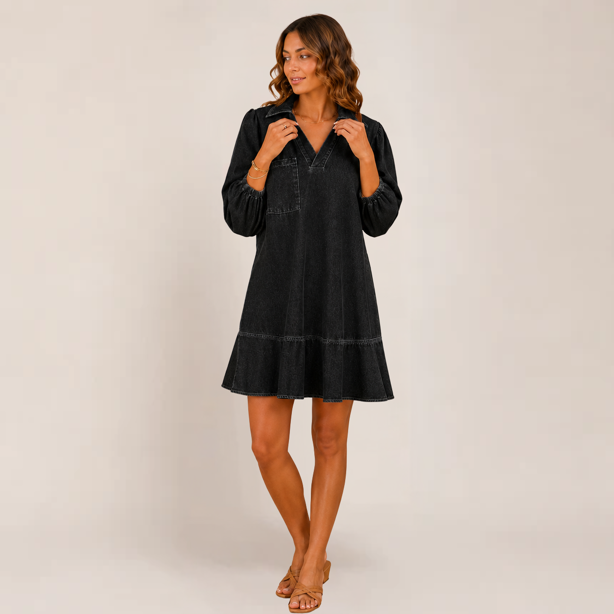 Ravine Babydoll Dress | Relaxed V-Neck Denim, Flattering Summer Style