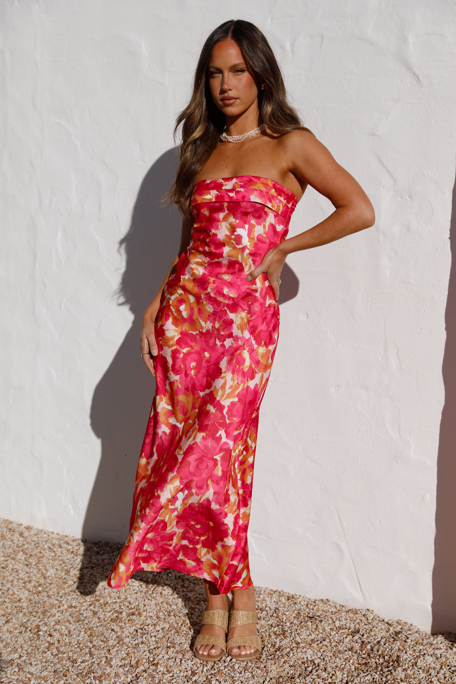 Ravishing Maxi Dress | Floral Print, Strapless Design for Women 4
