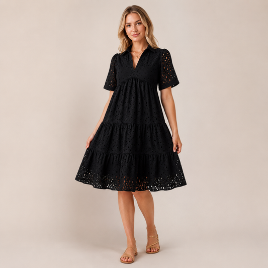 Rica Women's Dress | Lace Ruffle, Flowy Fit for Summer Weddings