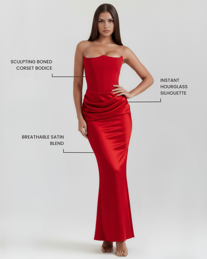 Rosa Women's Dress | Corset-Style, Stretch Crepe Cocktail Dress 1